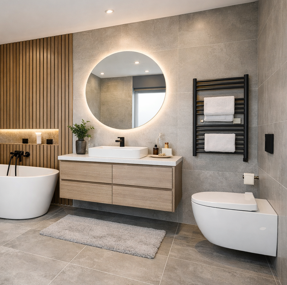 A Fitted Bathroom showing a full installation